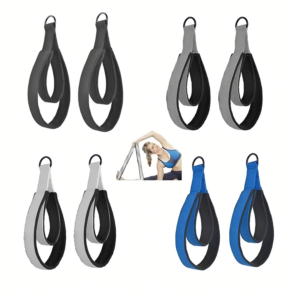 Pilates Bar Kit With Resistance Bands - ダブルリング弾性ヨガピラティスベッドエクササイズアクセサリーアンクルバックルピラティスストレッチストラップ抵抗バンド弾性コード