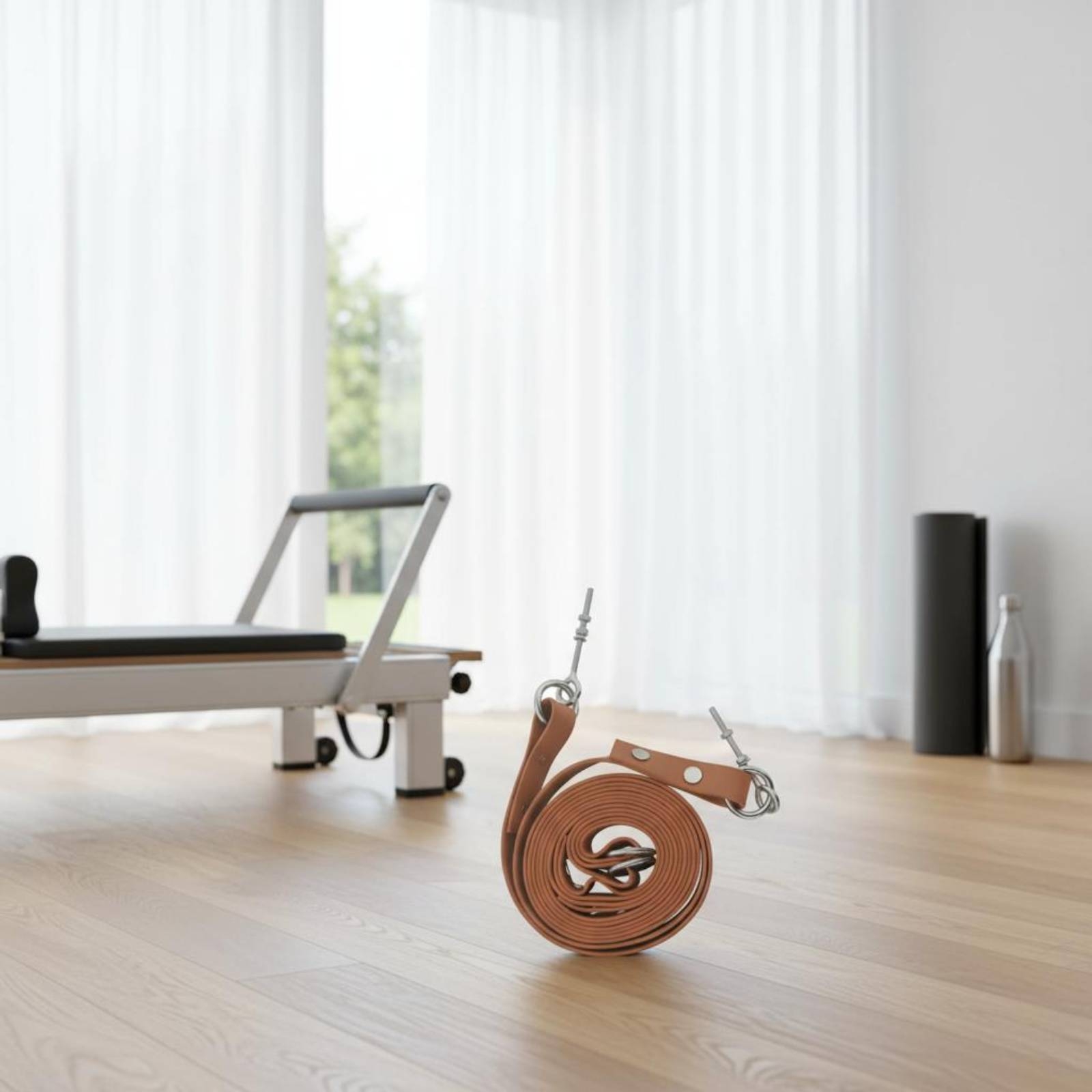 Fitness Equipment - リフォーマーダブルループストラップ 快適なピラティスダブルループストラップ フィットネス機器 調節可能なトレーニングギア お手入れ簡単