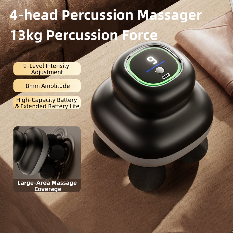 Electric Massage Gun Deep Tissue - 4 ヘッドハンドヘルド筋膜ガンプロフェッショナル筋肉マッサージツール電気深部組織ボディマッサージャーポータブル筋膜リリース用