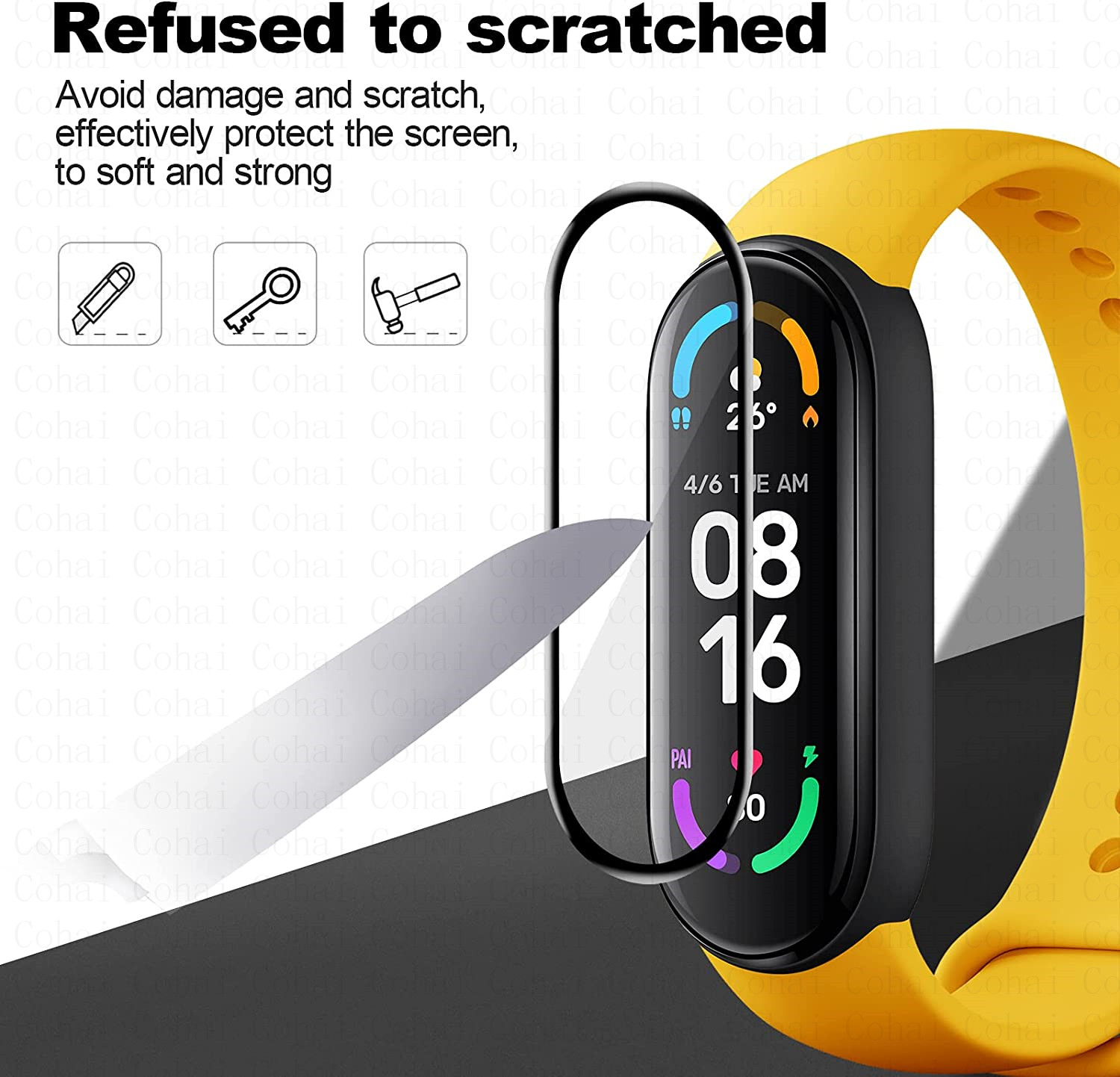 Xiaomi Mi Band 7 6 5用スクリーンプロテク - Resistance Bands Set With Handles のレビューと価格