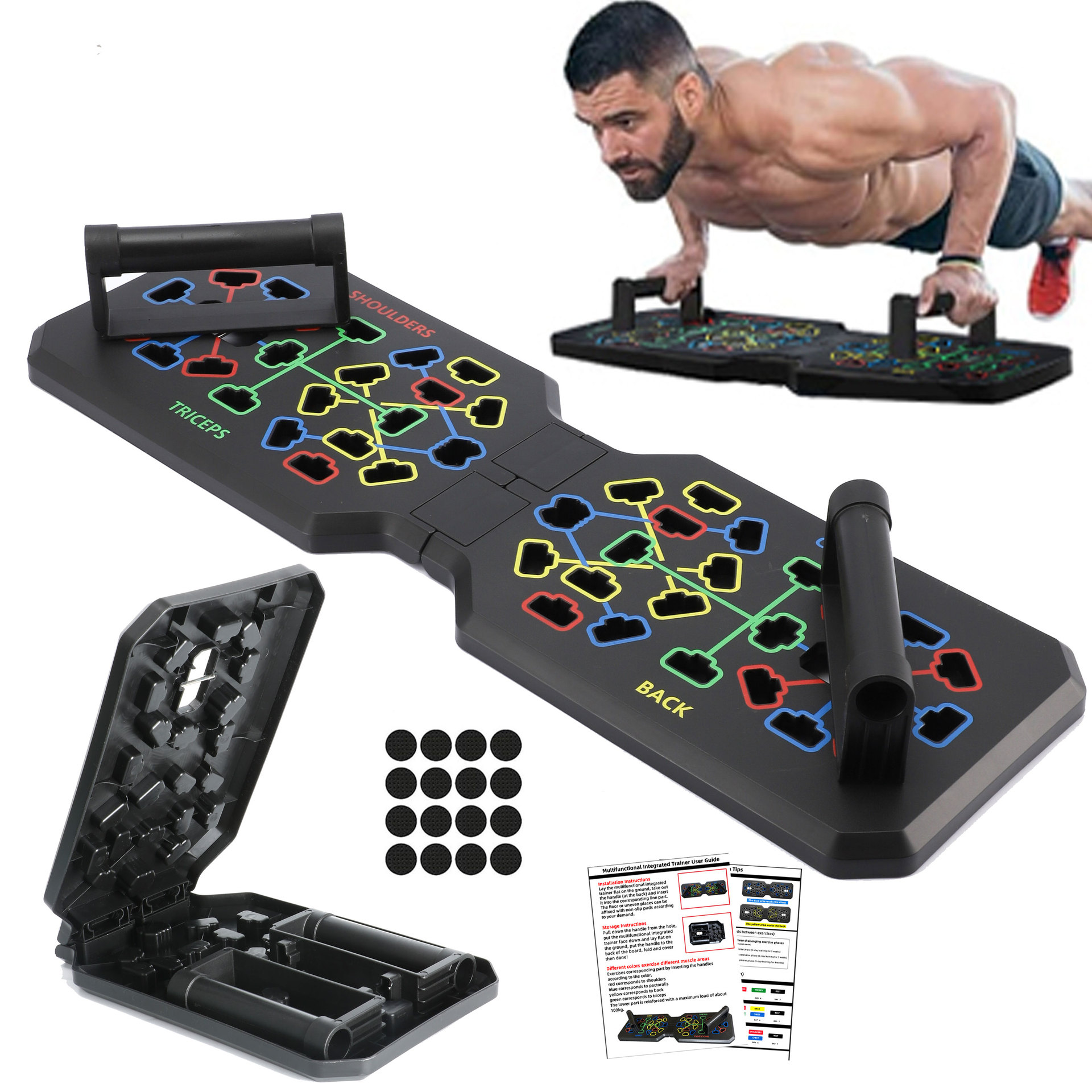 折りたたみ式プッシュアップボードシステム、多機能カラーコード - Push Up Board Foldable Multi Function のレビューと価格