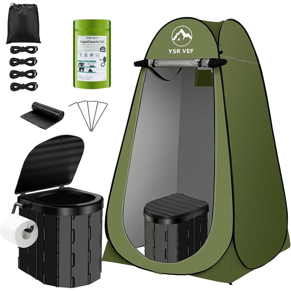 ポータブルトイレキット、ポップアップ式プライバシーテントとう - Camping のレビューと価格