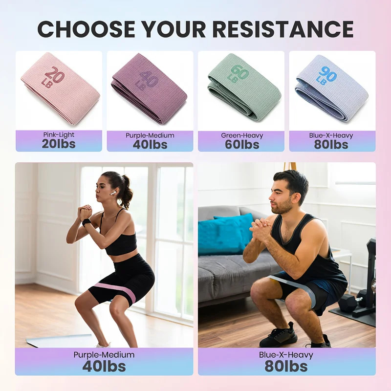 20-90LB ファブリック弾性バンド フィットネス抵抗バン - Pilates Bar Kit With Resistance Bands のレビューと価格