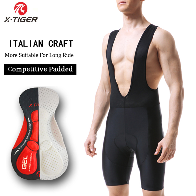 X-Tiger-男性用の通気性のあるサイクリングビブショーツ - Padded Cycling Shorts 5D Gel のレビューと価格