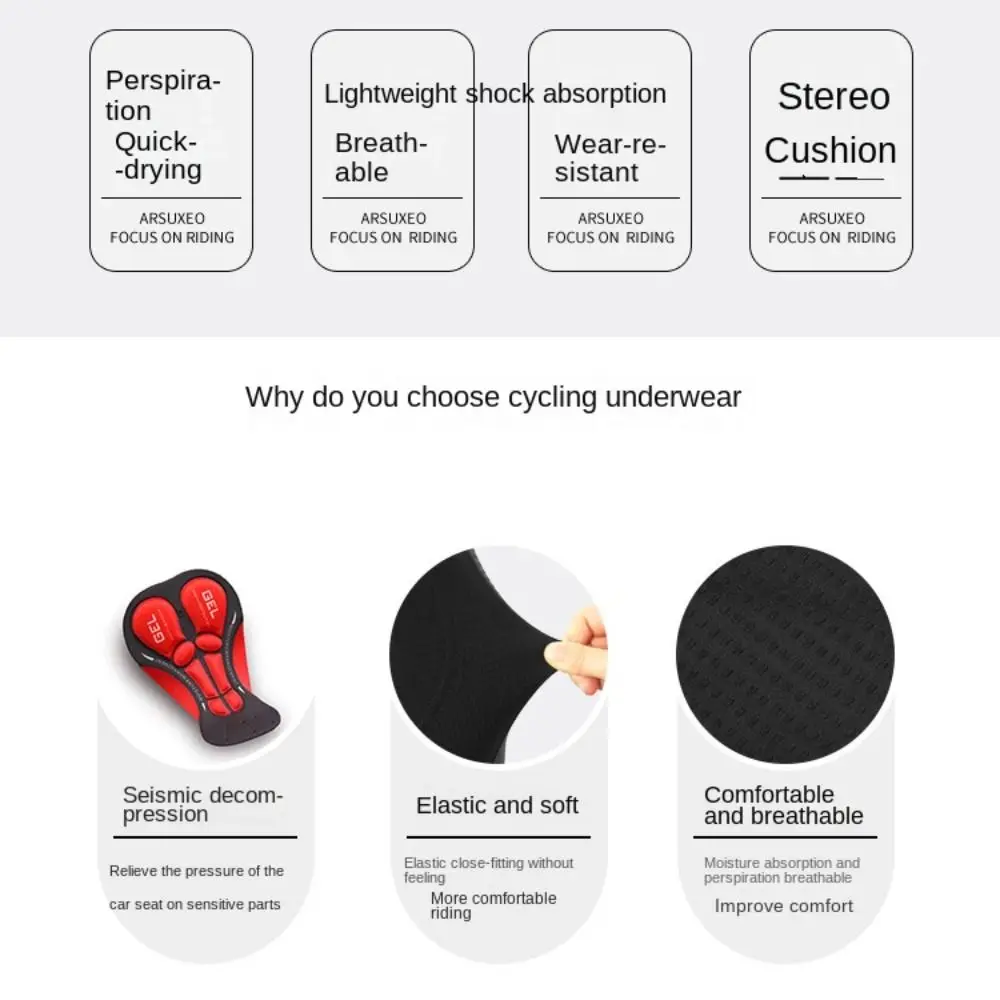 5D ゲルパッド耐衝撃通気性サイクリング下着ショーツ男性用  - Padded Cycling Shorts 5D Gel のレビューと価格
