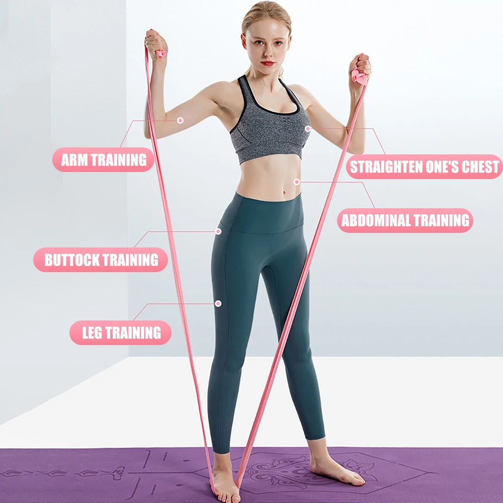 長さ200cmヨガピラティスストレッチ抵抗バンドジムフィット - Pilates Bar Kit With Resistance Bands のレビューと価格