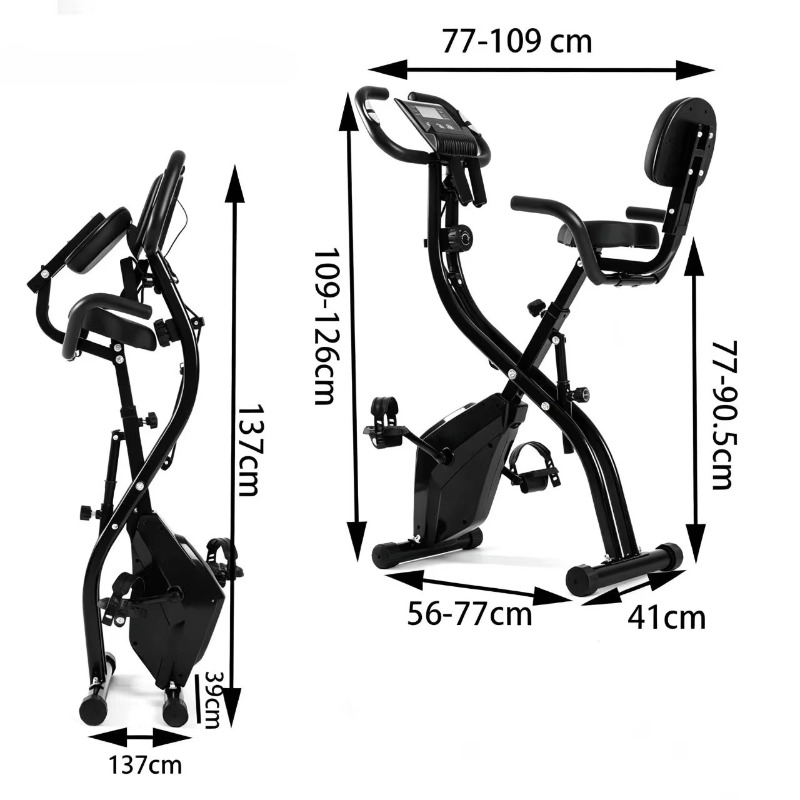 折りたたみ式マグネット式エクササイズバイク、調節可能な抵抗付 - Exercise Bike Magnetic Resistance のレビューと価格